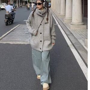 美式复古弯刀牛仔裤女新款高街设计感宽松休闲显瘦阔腿拖地裤图片