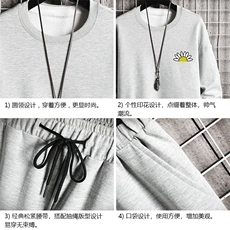 TY7089-P75圆领卫衣套装男运动套装两件套网格挂拍，男装卫衣，电商A040A