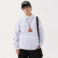 2026春季新款男日系潮牌条纹长袖衬衫宽松外套衬衣CS268-F75，男装衬衫，电商A101（原外27）
