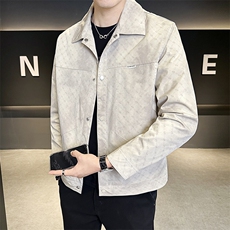 翻领夹克男2025新款秋季休闲外套男款C317-J7706-P125，男装夹克，电商C317