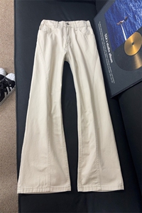 B221 美式ins高街斜切宽松微喇休闲洗褪牛仔裤 LK25589-特P45控78图片