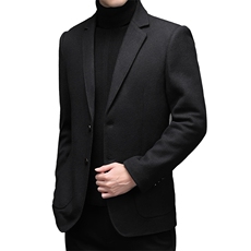 CKM903钱塘2020-2中年男士商务休闲时尚百搭冬季厚款毛呢西服P122，男装毛呢大衣，钱塘207-2
