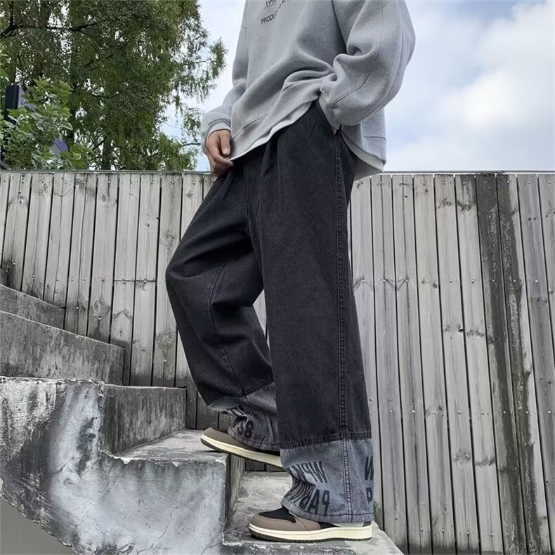 牛仔裤男秋季潮大码休闲裤子高街N6065P42,男装牛仔裤,星座1116-2