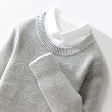 高品质男士羊毛圆领套头毛衣经典商务休闲款温暖舒适，男装羊毛衫，邓利维