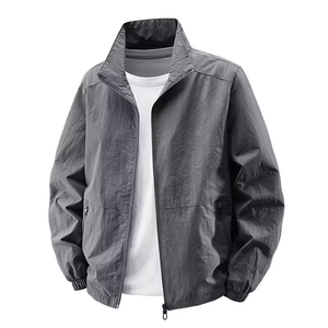 秋款男夹克衫立领拉链开衫冲锋衣休闲外套加大码M-5XL JK8919 P45图片