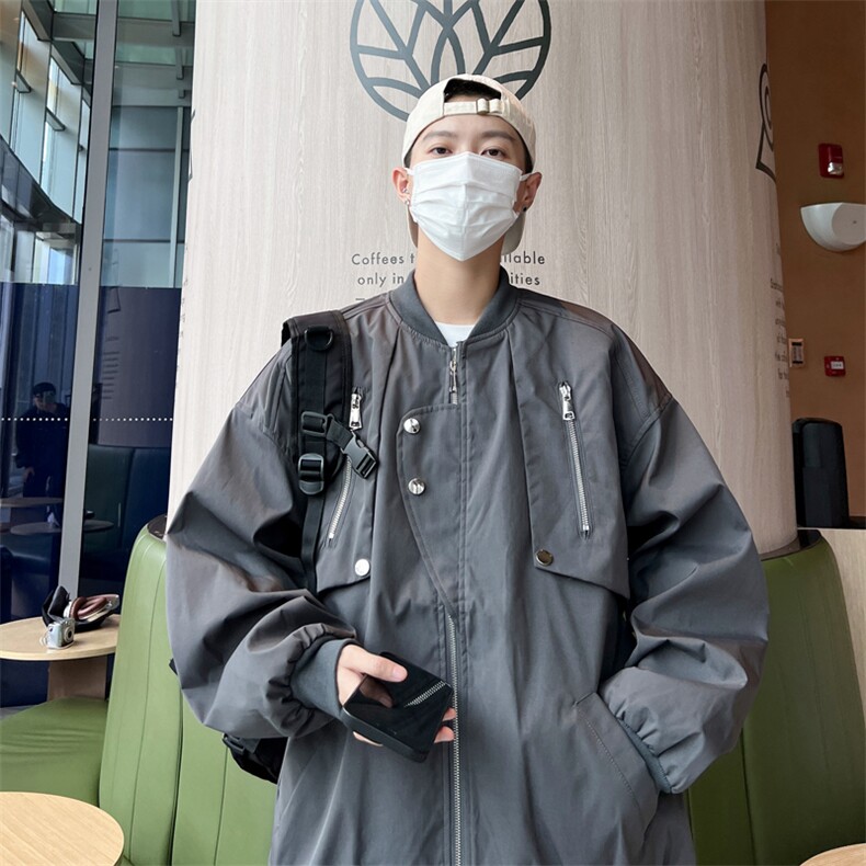 A818-P64美式高街ins潮牌宽松工装夹克复古多口袋飞行员棒球服,男装夹克,星座512-6