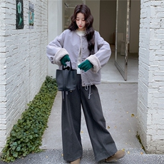 两面穿风衣羊羔毛外套，2B218-2587-P185，控278，女装短外套，2B218