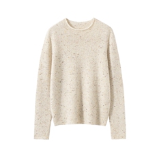 2025年秋季时尚百搭通勤简约休闲女士一线成衣彩点羊绒衫，女装羊绒衫，臻维羊绒