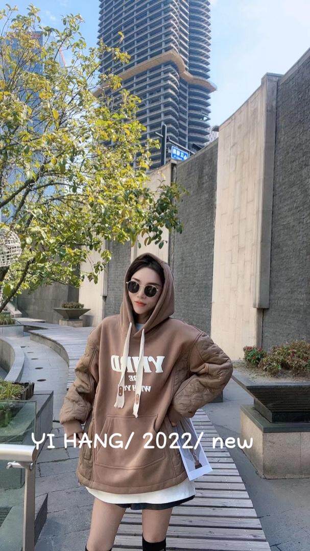 卫衣拼接轧款超，女装卫衣/绒衫，一杭