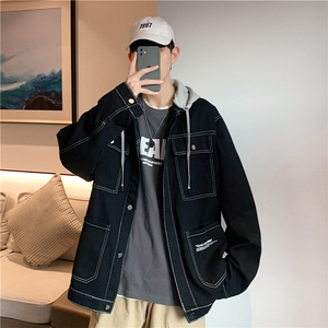 JK668-P80-控108 现货牛仔夹克外套连帽图片