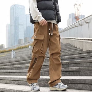 美式工装裤男生新款宽松直筒伞兵裤子潮牌秋季休闲裤长裤 KY60图片