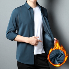H6075钱塘2020-3中年男士秋季新款商务休闲厚款加绒衬衣P85，男装衬衫，钱塘207-3