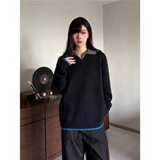 假两件男士卫衣春秋季新款POLO衫休闲宽松潮牌翻领上衣服长袖T恤，男装T恤，星座506A