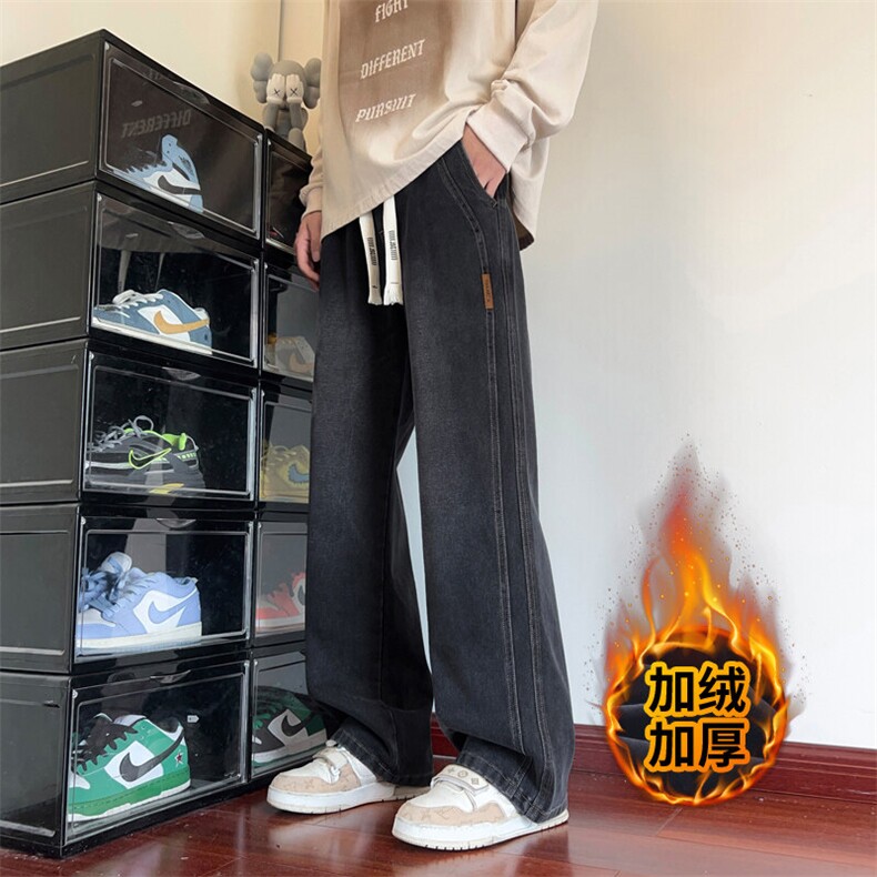 春秋季新款复古牛仔裤男美式潮牌宽松大码阔腿直筒裤潮流休闲长裤,男装牛仔裤,电商A178