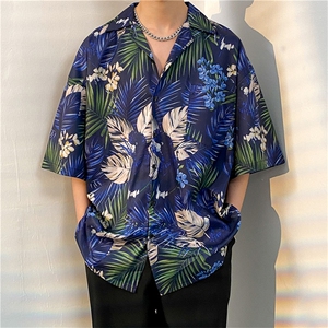 夏季五分袖潮牌宽松垂感面料男式痞帅衬衫男百搭防晒服外套夹克,矮个子女生韩系穿搭夏季图片