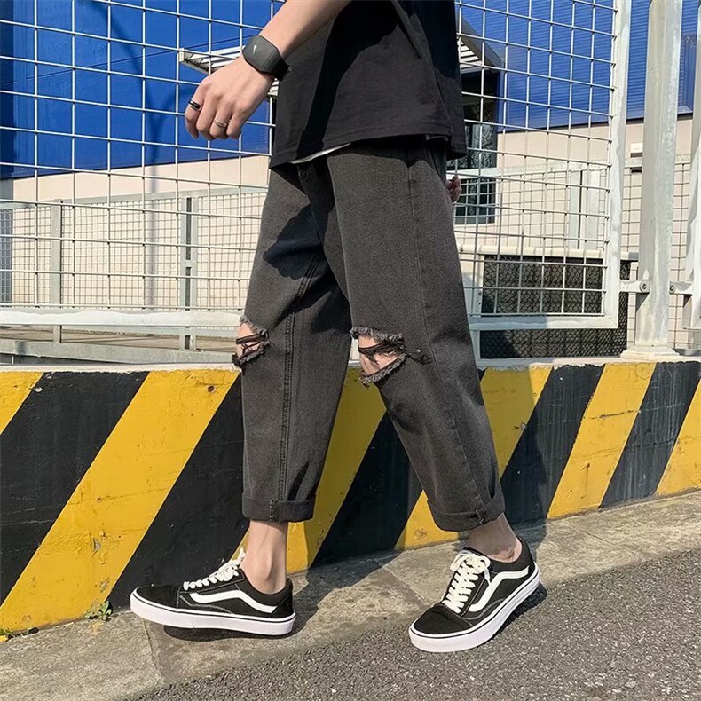 阔腿牛仔裤男宽松直筒ins九分裤韩版潮流百搭坠感老爹裤NK207-p35,男装牛仔裤,星座1008