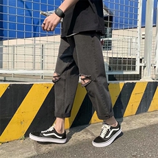 阔腿牛仔裤男宽松直筒ins九分裤韩版潮流百搭坠感老爹裤NK207-p35，男装牛仔裤，星座1008