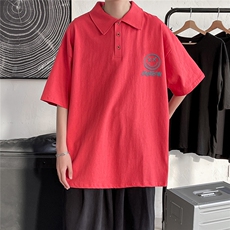 港风polo衫休闲潮大码情侣男女翻领纯色短袖T恤DP7229P35控，男装Polo衫，星座227-7