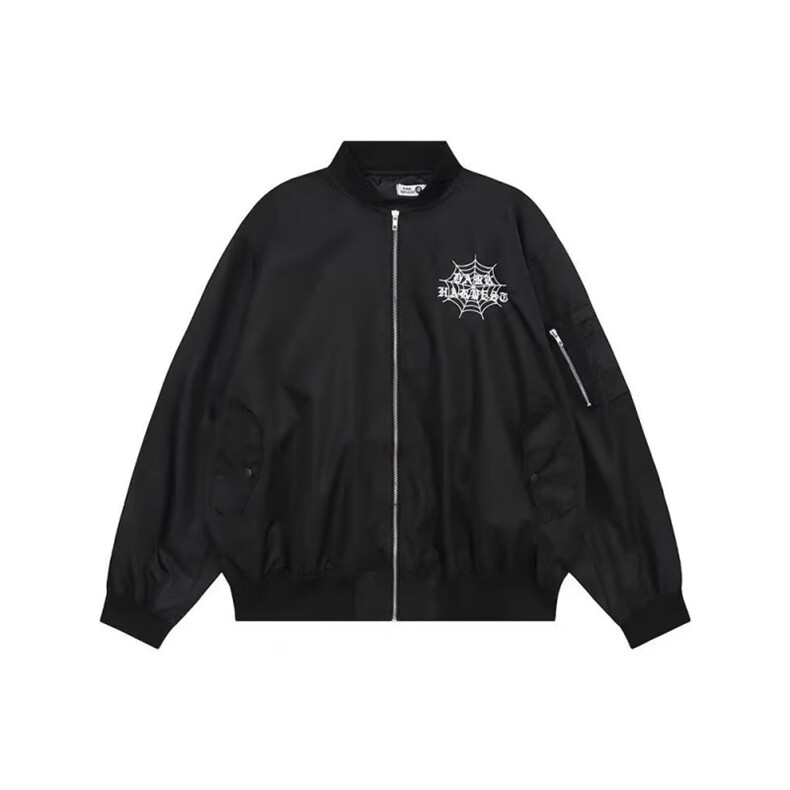 美式复古蜘蛛棒球服外套男女春秋季潮牌飞行员夹克宽松常规情侣,男装夹克,星座506A