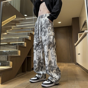 美式扎染工装裤宽松直筒百搭休闲裤*CK50*P45控68图片