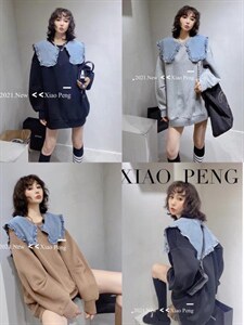 拼牛仔领卫衣,女装卫衣/绒衫,浪漫E点