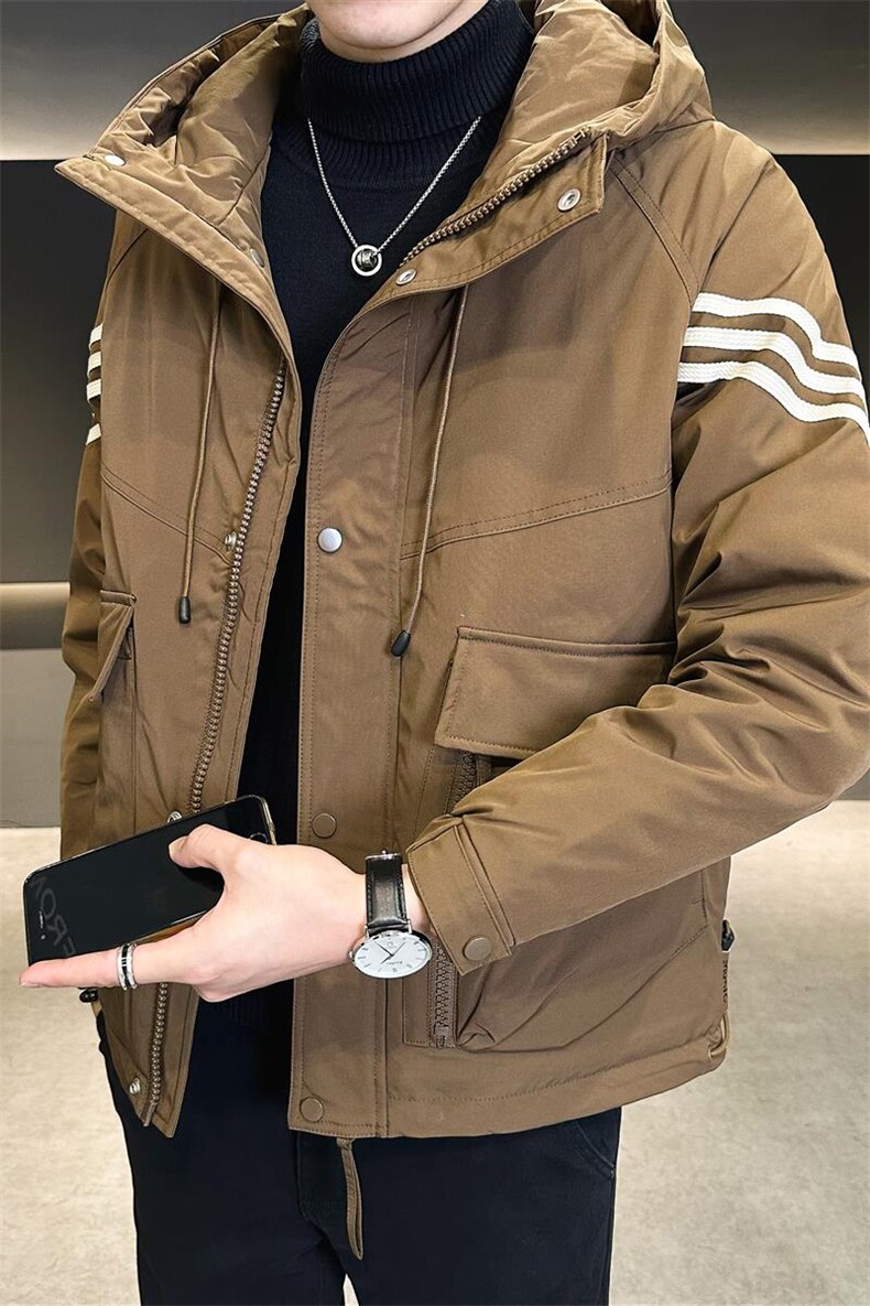 标DS-A225-2025冬季新款羽绒服男士短款连帽加厚工装羽绒外套,男装羽绒服,电商A225