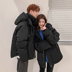 继续原创韩版情侣装羽绒服男女青年学生加厚300克绒羽绒外套，男装羽绒服，钱塘723