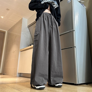 夏季潮流宽松抽绳束脚裤港风ins潮运动休闲裤工装裤男 K7175-P40图片