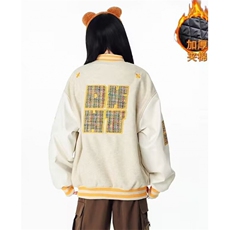 复古条纹撞色棒球服女潮牌宽松春秋插肩袖外套夹克J2512，男装夹克，星座1116A（原606A-3）