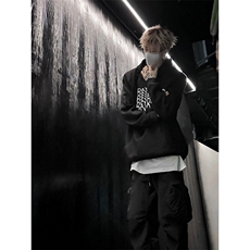 波纹扭曲印花LOGO男女情侣潮牌连帽卫衣，男装卫衣，星座310A-4