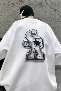 2025新款R星麂皮绒字母印花短袖宽松 M~5XL XZ604-DT301-P35控48图片