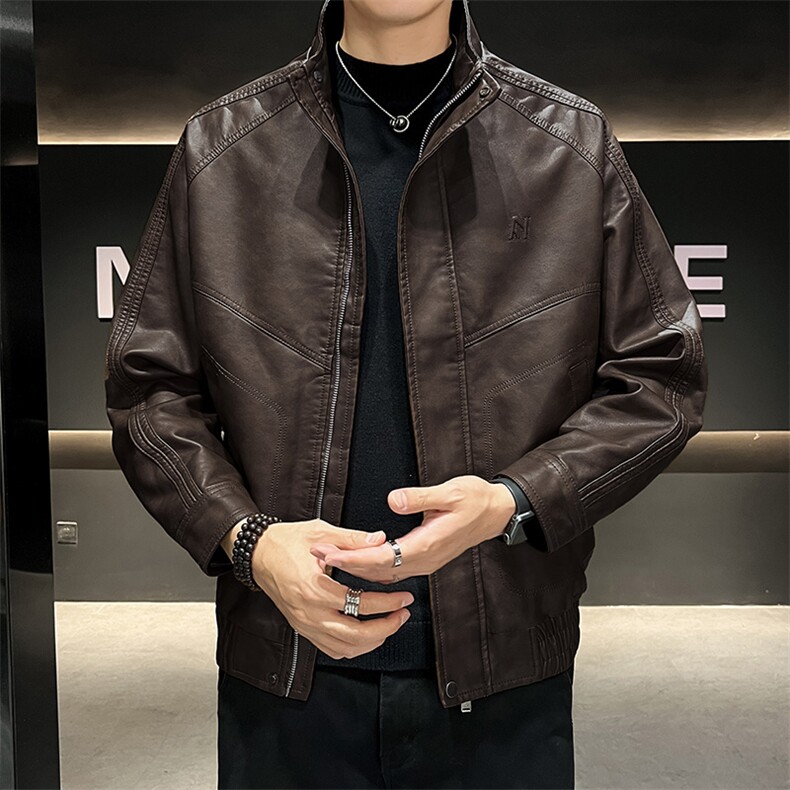 秋季现货大码休闲皮衣外套8326-P100控189大码元,男装皮衣,星座209