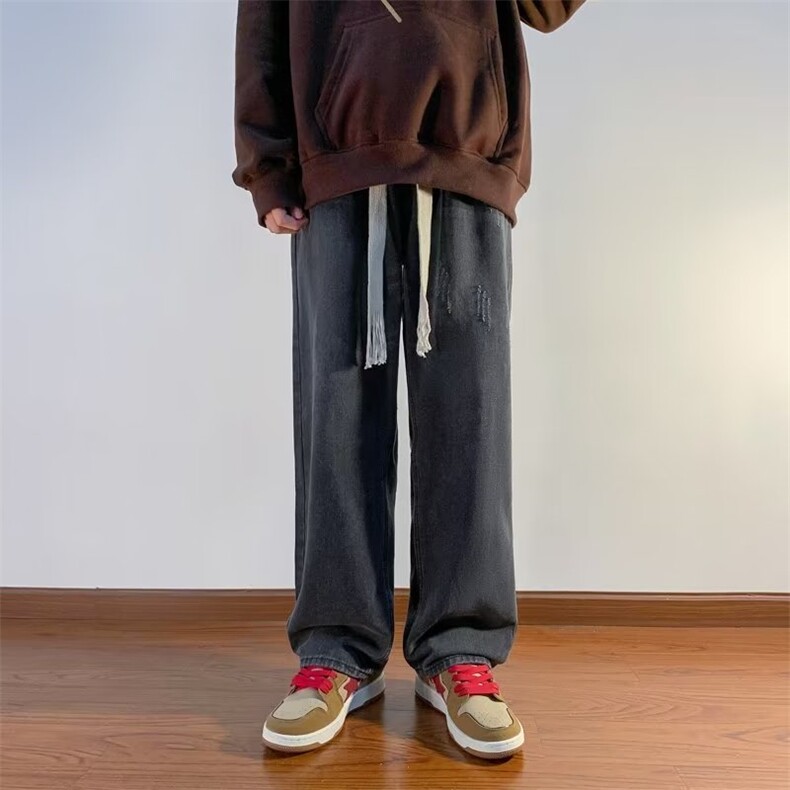 牛仔裤男秋季潮大码休闲裤子高街N7037P45,男装牛仔裤,星座1116-2