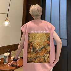 2025新款重磅高品质麂皮绒无袖坎肩背心复古圣母印花JB461-特P19，男装背心/马甲，星座508（原C305）