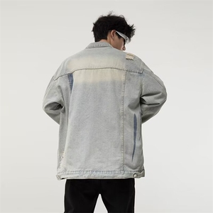 春秋季牛仔水洗设计感夹克百搭宽松休闲潮流情侣牛仔外套WT04 p70图片