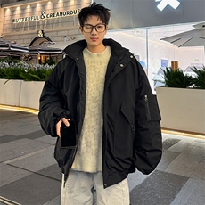 棉衣男冬季新款港风宽松连帽加厚棉服上衣外套MF9006-P90，男装棉衣，星座214-3