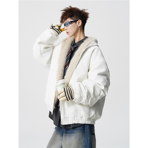 现货仿牛仔座山雕棉服美式连帽毛毛重磅设计感外套A170-M901-P142图片