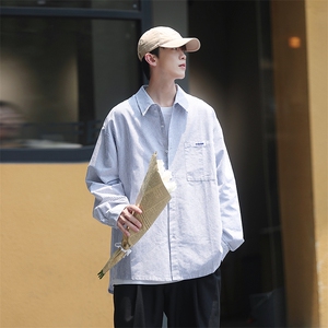 2025秋季新款条纹大码衬衣宽松长袖衬衫 A017 C2 P50图片