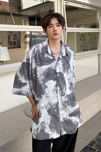 夏季帅气抽象涂鸦宽松男士衬衫 A071-C13-P35图片
