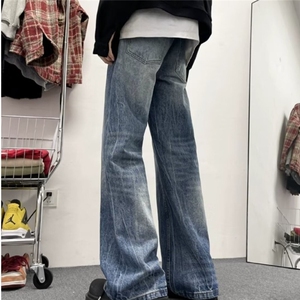 现货! 港风新款2025潮流百搭直筒宽松大码牛仔裤松紧腰NZ6215-P40图片