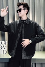 抖音JK26815-P118控158店主风社会小伙假两件夹克外套男，男装夹克，电商B340