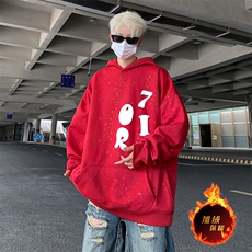 抖音得物高品质重磅全棉二开支持退换360克满天星连帽卫衣1026，男装卫衣，电商A486