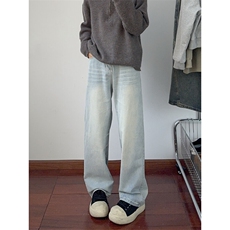 B221美式ins高街暗黑重工艺宽松微喇牛仔裤LK24388-P55控78，男装牛仔裤，电商B221
