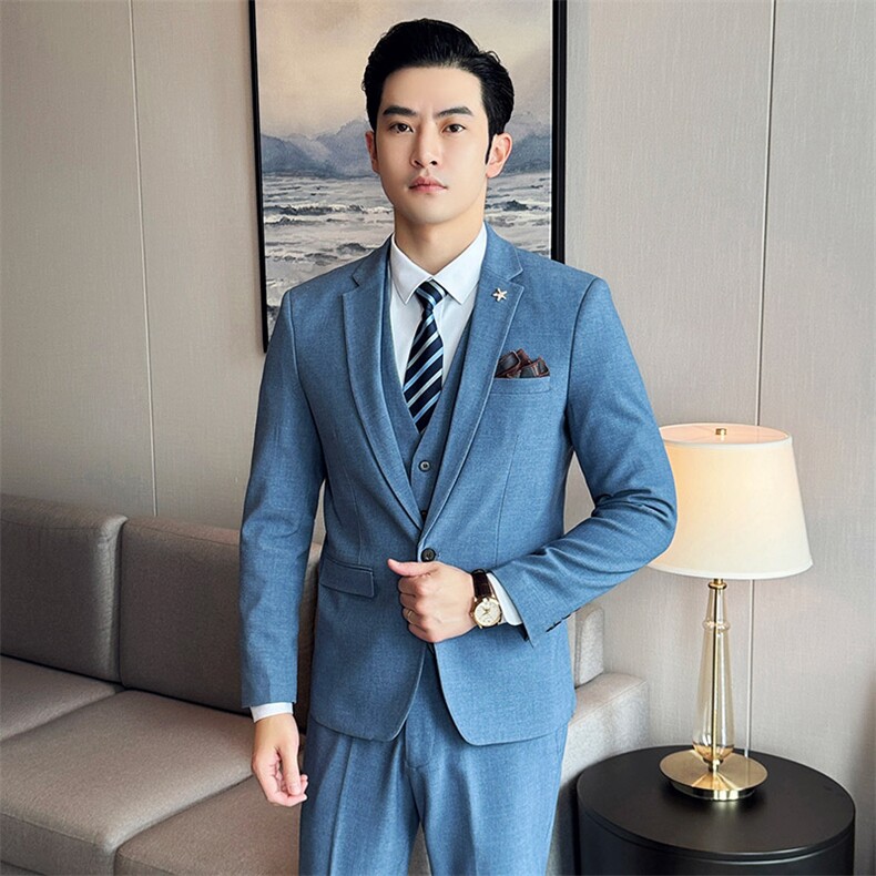 2025新款男士商务休闲西服套装三件套1818-P210,男装西服,星座311B
