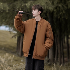 棒球服外套男女棉服美式潮牌复古高级感男装宽松飞行员M0822-P98，男装棉衣，星座308B-2