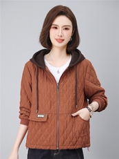 长期现货2026春秋装新款韩版时尚夹棉宽松连帽休闲棉服连帽外套女，女装短外套，璐依舞