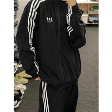三条杠夹克外套休闲长裤运动套装衣H1003P78裤KH123P58(网图），男装夹克，电商A341