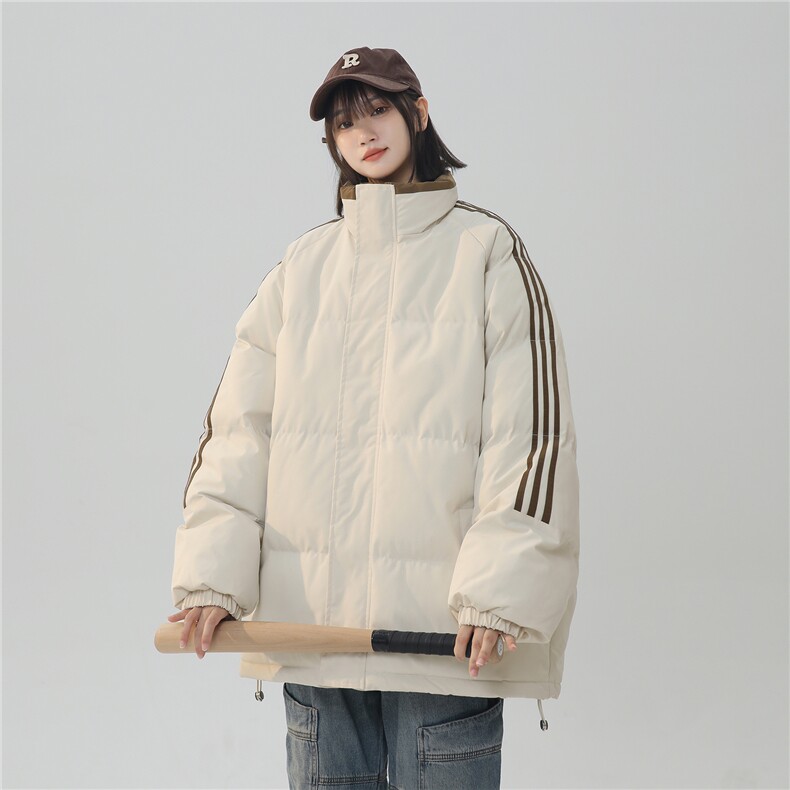 ！冬季条纹五防立领加绒加厚棉衣情侣撞色棉服外套MY7777-P68,男装棉衣,星座610B-1