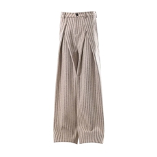 港风秋冬款男女休闲裤条纹呢料皱褶解构设计直筒长裤HK001P60，男装休闲裤，星座1013-1