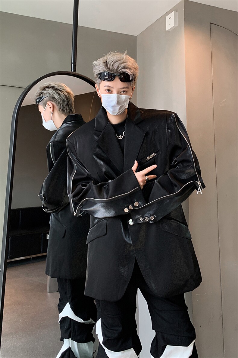 小众金属垫肩西装外套男设计感高级西服夹克XZ514-2-24234-P128,男装夹克,星座514-2(原B239)